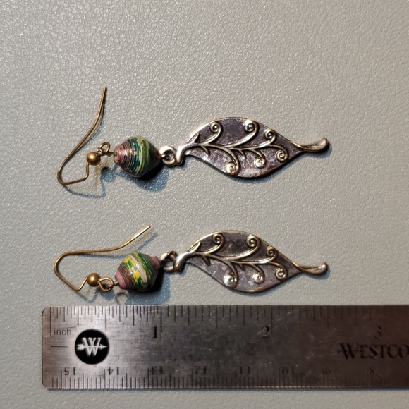 Paper Bead Earrings - Picture 3 of 5